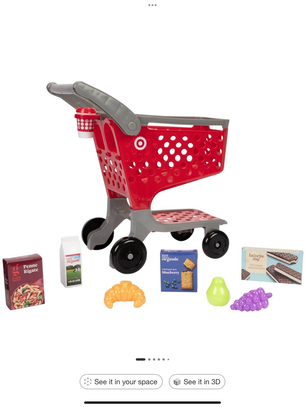 Target Kids Play Grocery Shopping Cart Toy - Red & Gray